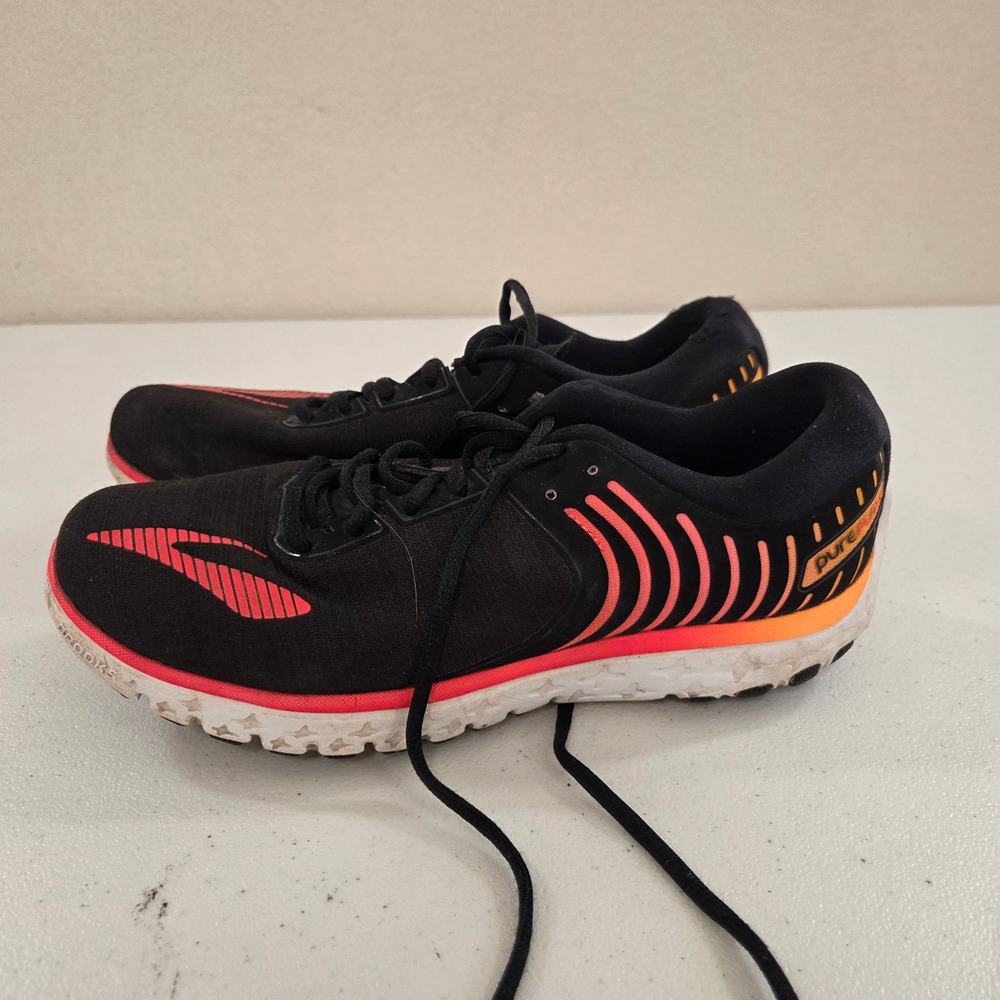 Brooks PureFlow 6 Womens Running‎ Shoes Black Pink Orange 1202371B068 Size 10